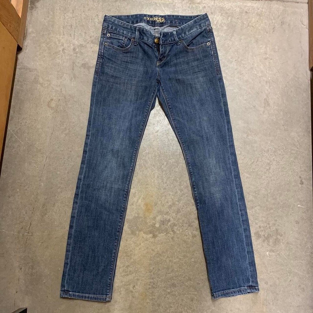 WOMENS Express blue denim jeans size 2S with a relaxed fit